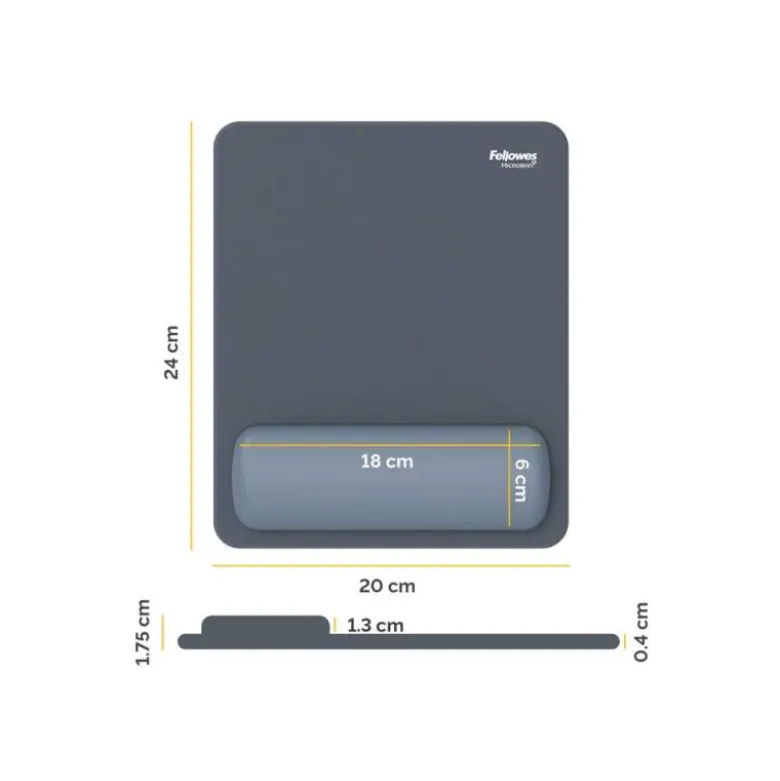 ALFOMBRILLA PARA RATON FELLOWES CON REPOSAMUÑECAS BREYTA AZUL 250X210X25 MM