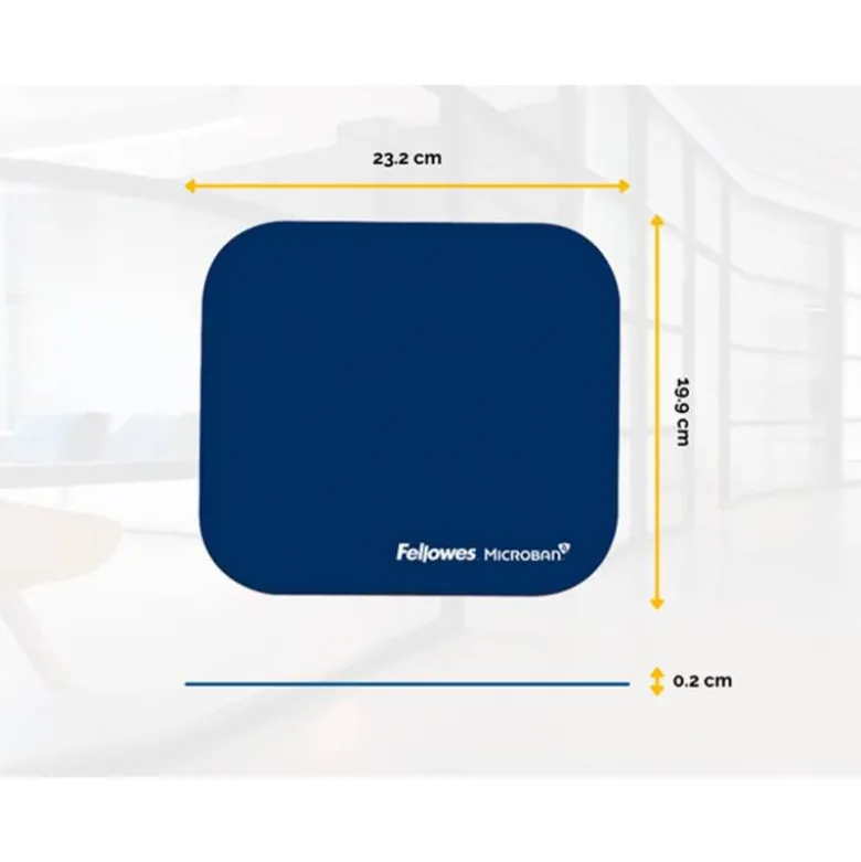 ALFOMBRILLA PARA RATON FELLOWES CON PROTECCION MICROBAN COLOR AZUL 226X192X3 MM
