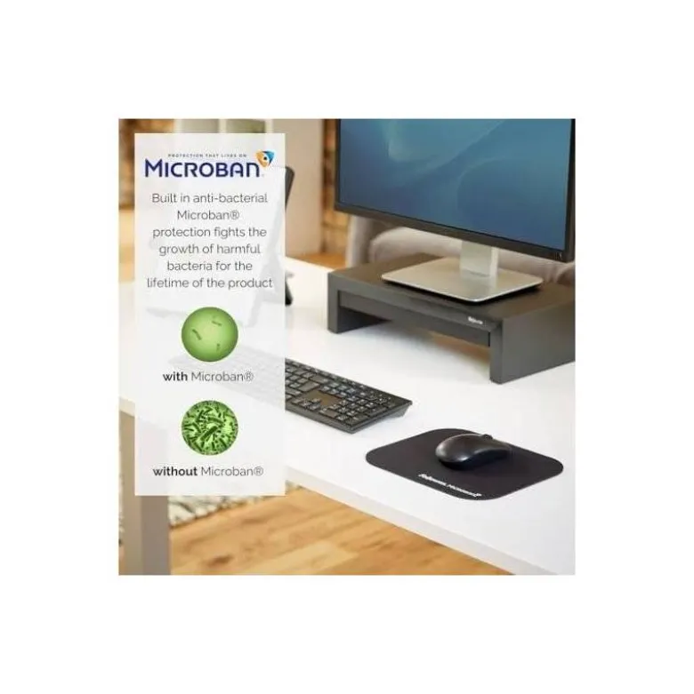 ALFOMBRILLA PARA RATON FELLOWES CON PROTECCION MICROBAN COLOR GRIS 226X192X3 MM