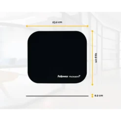 ALFOMBRILLA PARA RATON FELLOWES CON PROTECCION MICROBAN COLOR NEGRO 226X192X3 MM