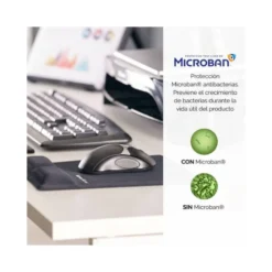 ALFOMBRILLA PARA RATON FELLOWES CANAL HEALTH-V NEGRA CON REPOSAMUÑECAS DE GEL 222X209,6X251 MM