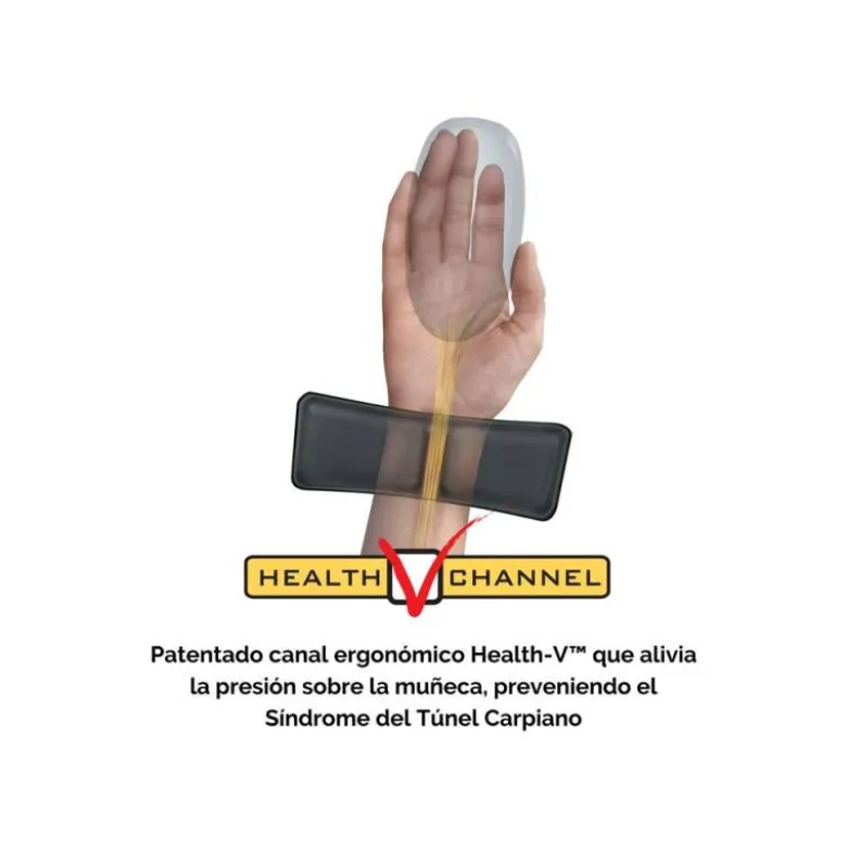 ALFOMBRILLA PARA RATON FELLOWES CANAL HEALTH-V NEGRA CON REPOSAMUÑECAS DE GEL 222X209,6X251 MM