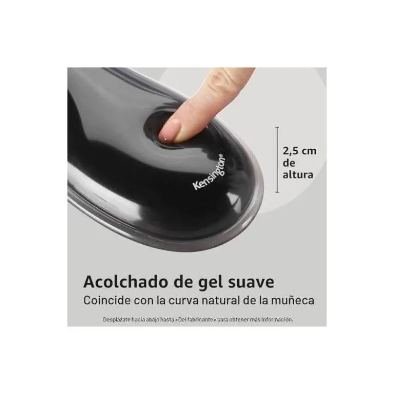 Alfombrilla para raton kensington duo gel con reposamuñecas color negro/rojo 240x182x25 mm