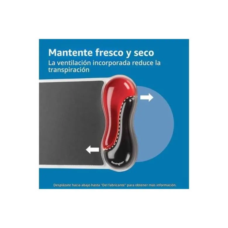 Alfombrilla para raton kensington duo gel con reposamuñecas color negro/rojo 240x182x25 mm