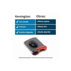 Alfombrilla para raton kensington duo gel con reposamuñecas color negro/rojo 240x182x25 mm