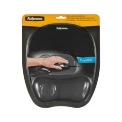 Alfombrilla para raton marca Fellowes negra con reposamuñeca de gel