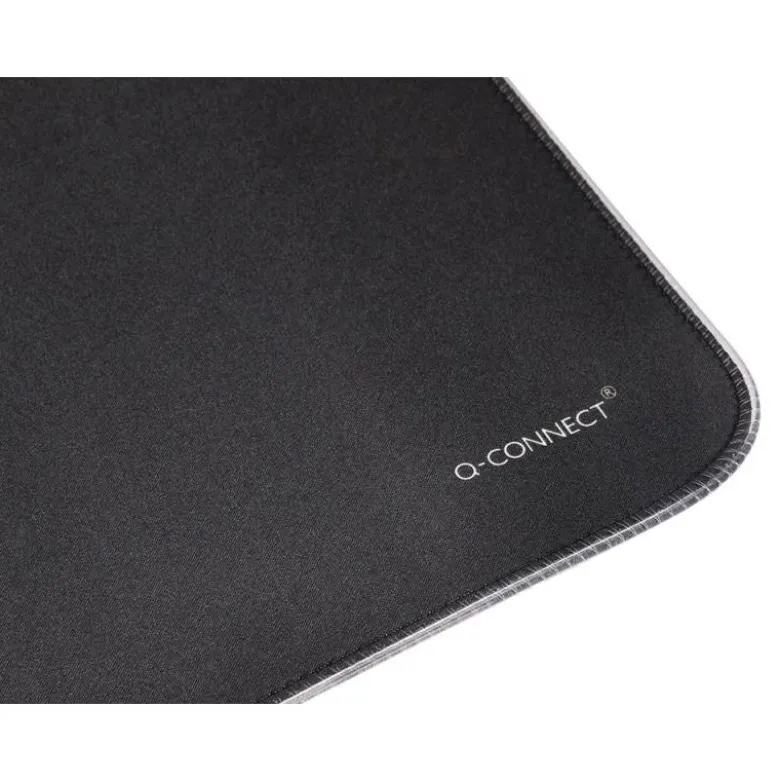 ALFOMBRILLA PARA RATON Q-CONNECT GAMING ILUMINACION LED CONEXION USB COLOR NEGRO 350X250X3 MM