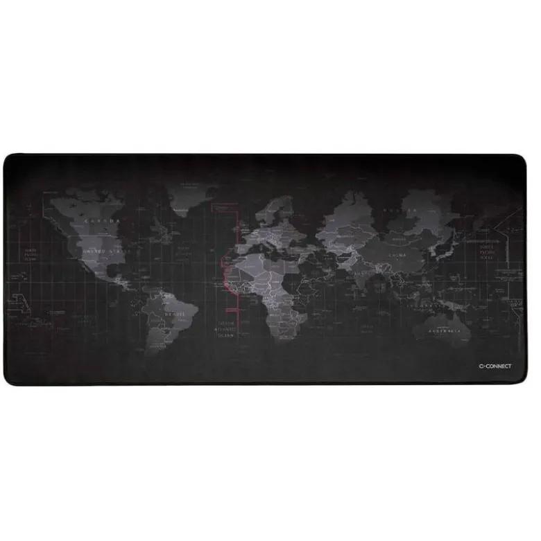 ALFOMBRILLA PARA RATON Q-CONNECT XXL NEGRA CON DISEÑO MAPA DEL MUNDO 900X400 MM