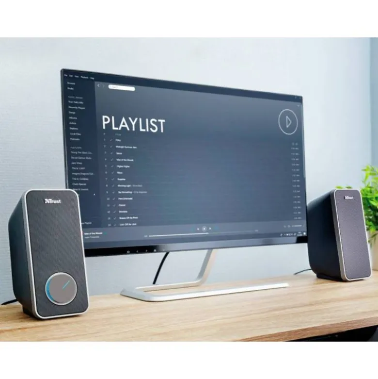 ALTAVOCES TRUST ARYS 2.0 POTENCIA 28W CONTROL DE VOLUMEN Y CONEXION AURICULARES