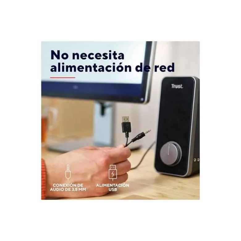 ALTAVOCES TRUST ARYS 2.0 POTENCIA 28W CONTROL DE VOLUMEN Y CONEXION AURICULARES