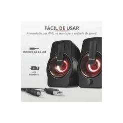 ALTAVOCES TRUST GEMI 2.0 12W ILUMINACION LED CONTROL DE VOLUMEN Y CONEXION