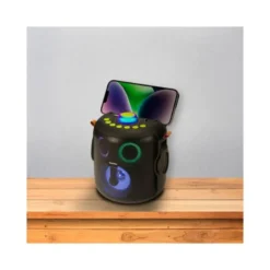 ALTAVOZ DAEWO KARAOKE 15W BLUETOOTH LUCES LED RADIO FM 2 MICROFONOS INALAMBRICOS COLOR NEGRO