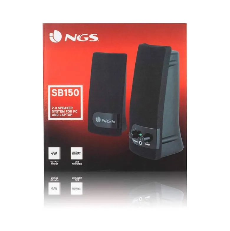 ALTAVOZ NGS MULTIMEDIA 2.0 RMS 2W ALIMENTACION USB CON INTERRUPTOR VOLUMEN COLOR NEGRO
