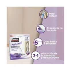Ambientador deshumidificador marca Rubson mini fresh lavanda Pack 2 bolsitas