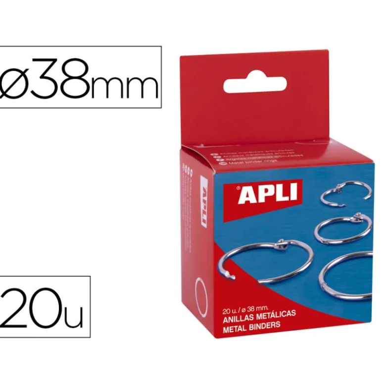 ANILLA BISAGRA APLI NIQUELADA DIAMETRO 38 MM CAJA DE 20 UNIDADES