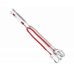 ANTICAIDAS ELASTICA FARU CON ABSORBEDOR DE ENERGIA DOBLE CUERDA MOSQUETON DOBLE GANCHO DE ACERO 50 MM