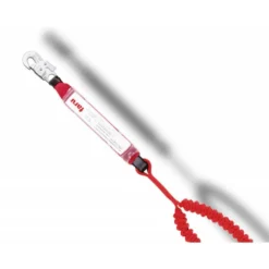 ANTICAIDAS ELASTICA FARU CON ABSORBEDOR DE ENERGIA DOBLE CUERDA MOSQUETON DOBLE GANCHO DE ACERO 50 MM
