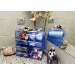 Archicubo Archivo 2000 aspa organizador modular azul transparente