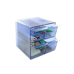 Archicubo Archivo 2000 4 cajones organizador modular azul transparente