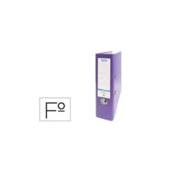 Archivador de palanca Elba Carton forrado PVC Folio Lomo de 80 mm color Violeta