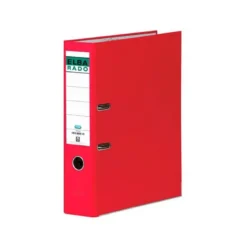 Archivador de palanca elba carton forrado folio rojo lomo de 80 mm rado
