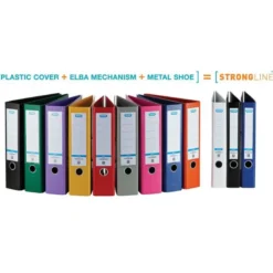 Archivador de palanca Elba Carton forrado PVC Folio Lomo de 80 mm color Negro