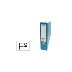 Archivador de palanca Elba Carton forrado PVC Folio Lomo de 80 mm color Turquesa