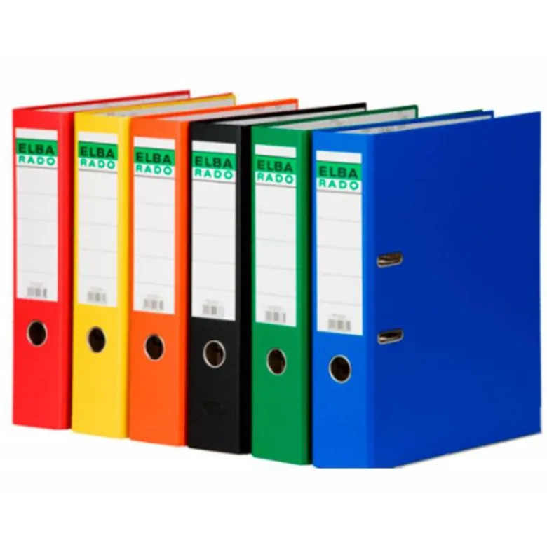 ARCHIVADOR DE PALANCA ELBA CHIC CARTON FORRADO PVC CON RADO DIN A4 LOMO DE 80 MM ROJO