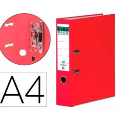 ARCHIVADOR DE PALANCA ELBA CHIC CARTON FORRADO PVC CON RADO DIN A4 LOMO DE 80 MM ROJO