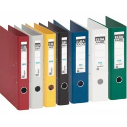 ARCHIVADOR DE PALANCA ELBA CHIC CARTON FORRADO PVC CON RADO FOLIO LOMO DE 80 MM ROJO
