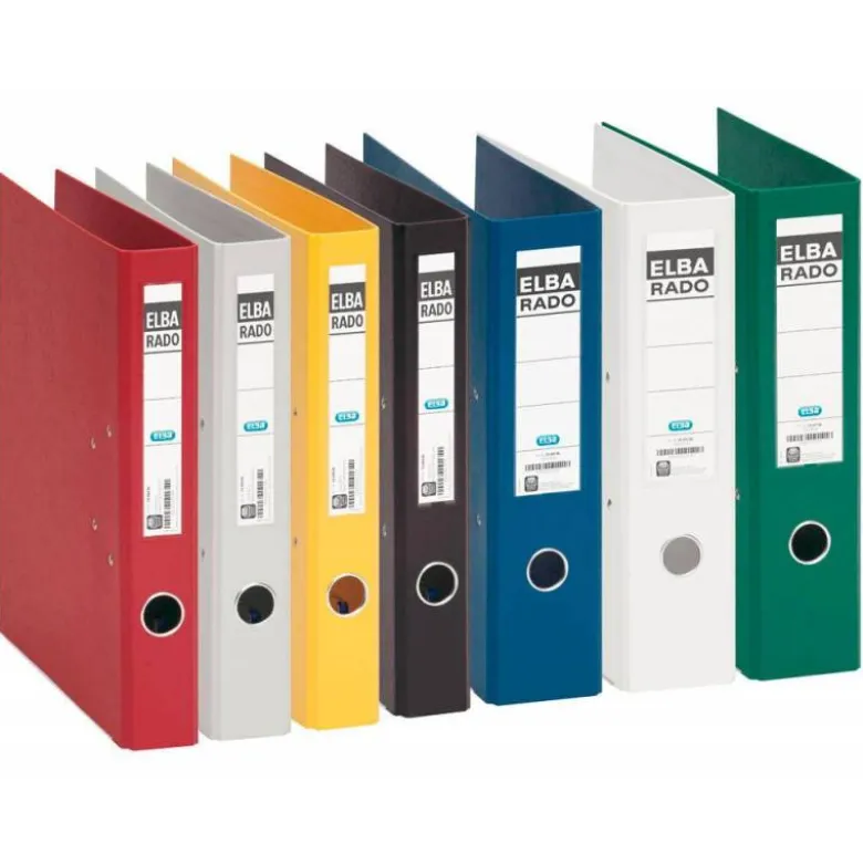 ARCHIVADOR DE PALANCA ELBA CHIC CARTON FORRADO PVC CON RADO FOLIO LOMO DE 80 MM NEGRO