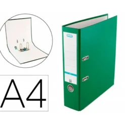 ARCHIVADOR DE PALANCA ELBA TOP CARTON COMPACTO POLIPROPILENO CON RADO DIN A4 LOMO DE 80 MM VERDE
