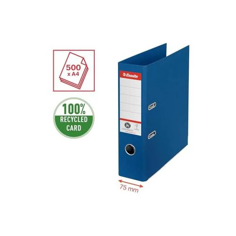 ARCHIVADOR DE PALANCA ESSELTE N 1 CO2 NEUTRAL DIN A4 CARTON FORRADO LOMO 75 MM AZUL VIVIDA