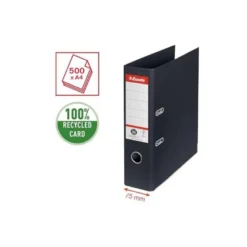 ARCHIVADOR DE PALANCA ESSELTE N 1 CO2 NEUTRAL DIN A4 CARTON FORRADO LOMO 75 MM NEGRO