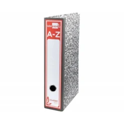 Archivador de palanca liderpapel tamaño folio Classic Red carton entrecolado sin rado lomo 80mm gris compresor metalico.