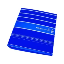 Archivador de palanca liderpapel a4 filing system forrado sin rado lomo 80mm azul con caja y compresor metalico