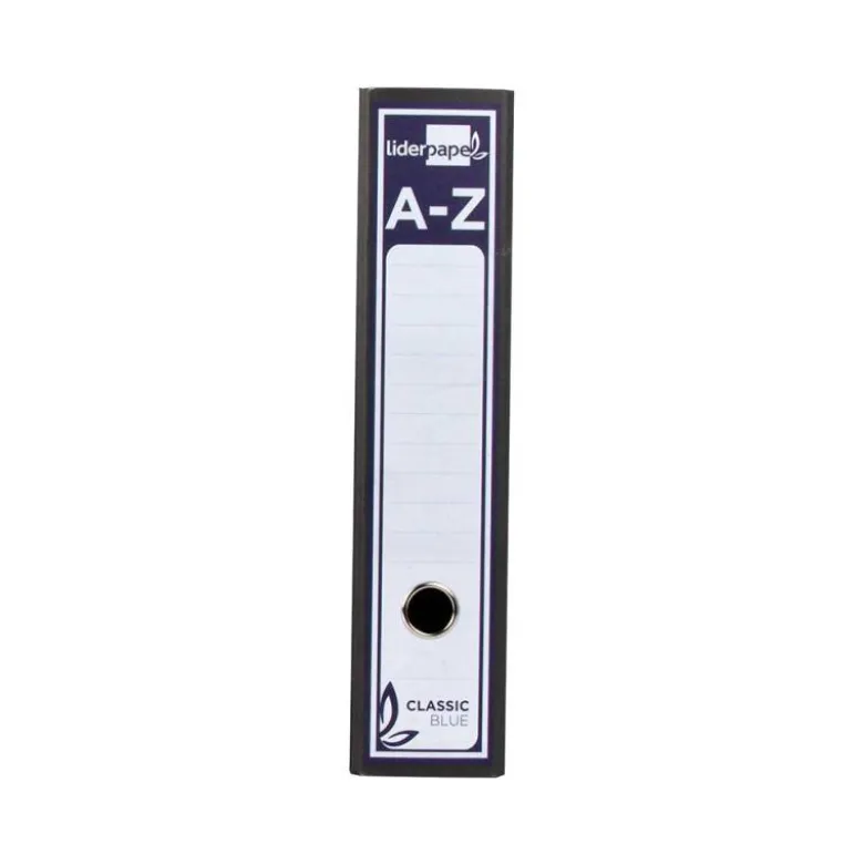 Archivador de palanca Liderpapel classic blue 2 anillas 75 Mm DIN A4 Color negro Carton entrecolado