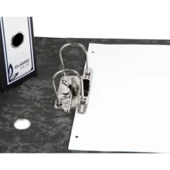 Archivador de palanca Liderpapel carton forrado folio negro lomo 80mm Jaspeado