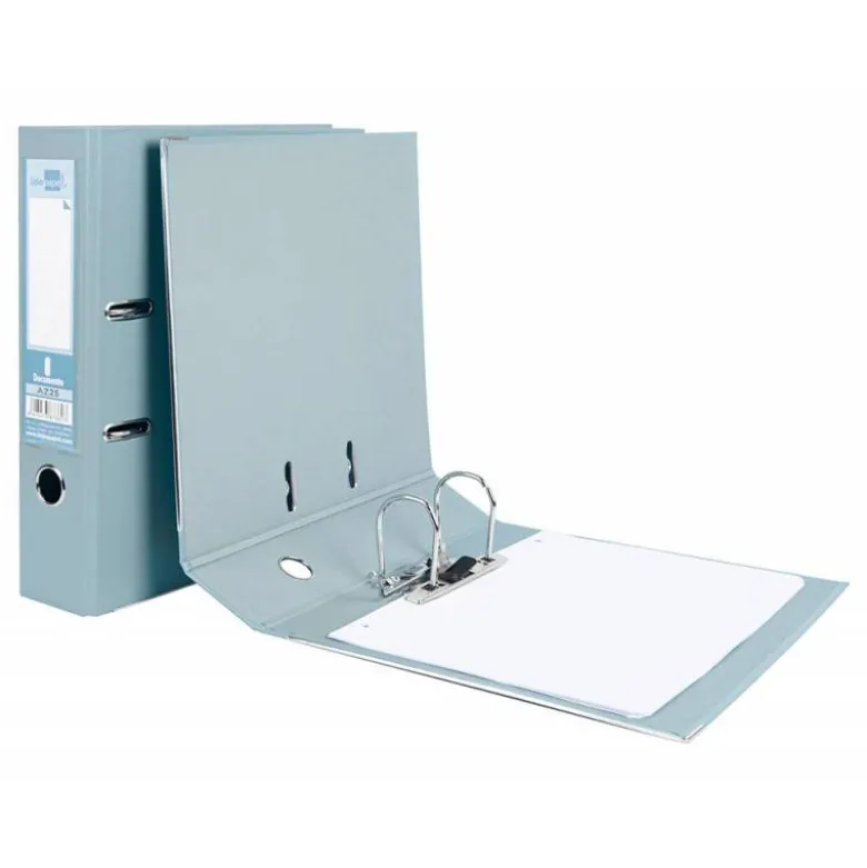 Archivador de palanca liderpapel Din A4 documenta forrado pvc con rado lomo 75mm gris compresor metalico