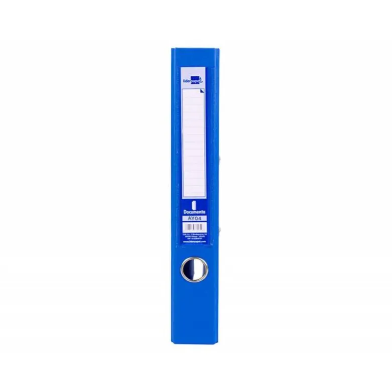 Archivador de palanca liderpapel Din A4 documenta forrado pvc con rado lomo 52mm azul compresor metalico