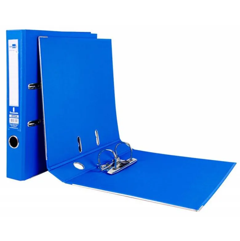 Archivador de palanca liderpapel Din A4 documenta forrado pvc con rado lomo 52mm azul compresor metalico