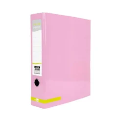 ARCHIVADOR DE PALANCA LIDERPAPEL DIN A4 CARTÓN FORRADO SIN RADO LOMO 80 MM COLOR ROSA COMPRESOR METALICO