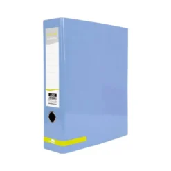 ARCHIVADOR DE PALANCA LIDERPAPEL DIN A4 CARTÓN FORRADO SIN RADO LOMO 80 MM COLOR CELESTE COMPRESOR METALICO
