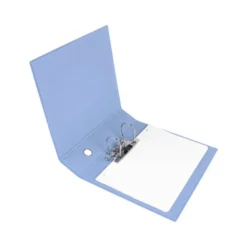 ARCHIVADOR DE PALANCA LIDERPAPEL DIN A4 CARTÓN FORRADO SIN RADO LOMO 80 MM COLOR CELESTE COMPRESOR METALICO