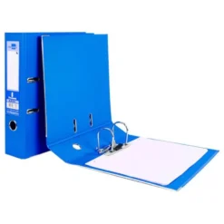 Archivador de palanca liderpapel Din A4 documenta forrado pvc con rado lomo 75mm azul compresor metalico