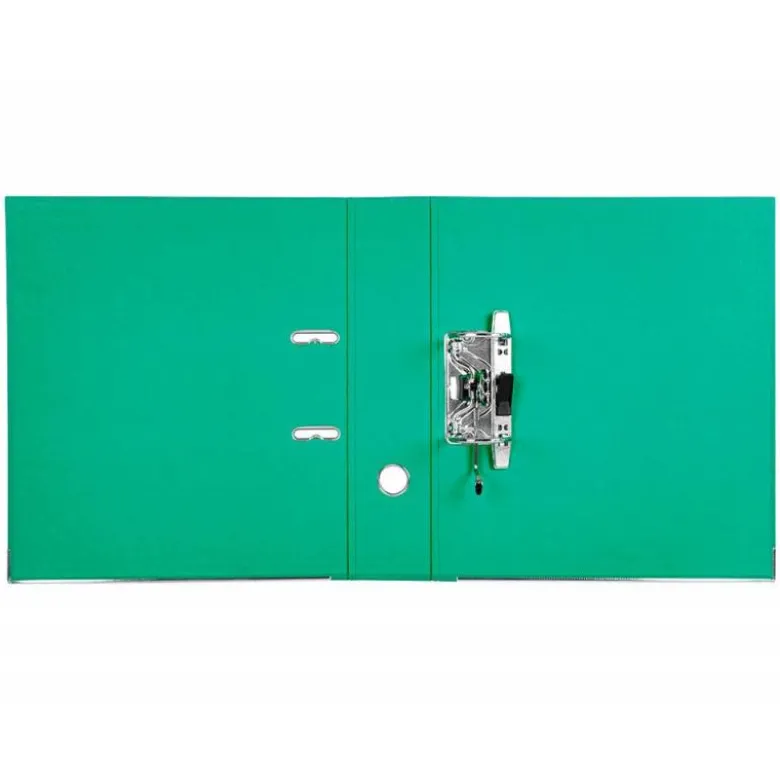 Archivador de palanca liderpapel Din A4 documenta forrado pvc con rado lomo 75mm verde compresor metalico