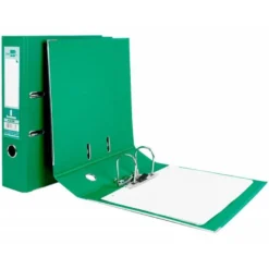 Archivador de palanca liderpapel Din A4 documenta forrado pvc con rado lomo 75mm verde compresor metalico