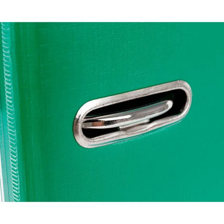 Archivador de palanca liderpapel Din A4 documenta forrado pvc con rado lomo 52mm verde compresor metalico.