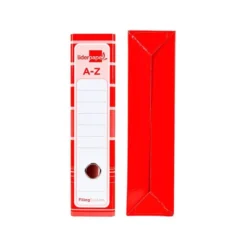 Archivador de palanca liderpapel Din A4 filing system forrado sin rado lomo 80mm rojocon caja y compresor metalico