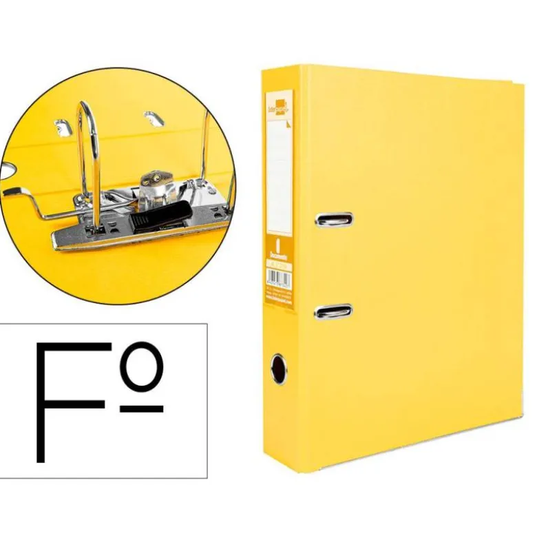 Archivador de palanca Liderpapel Documenta folio color amarillo